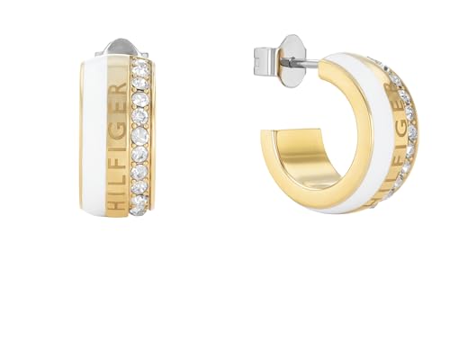 Tommy Hilfiger Jewelry Creolen für Damen aus Edelstahl mit Kristallen -...