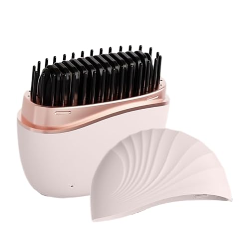 Plancha De Pelo De Viaje,Peine Con 3 Niveles De Temperatura Y Calentamiento Rápido,2000mAh Recargable Cepillo De Cabello Portátil De Planchado | Para Mujer Cuidado Personal Viaje