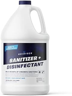 BRIOTECH Sanitizer + Disinfectant, Kills 99.99% of Viruses & Bacteria, HOCl Hypochlorous Spray, 0% Bleach 0% Alcohol, Food Contact Safe, Eliminate Non-Living Allergens & Remove Pet Odor (128 Fl Oz)