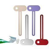 YAYNO 4 Pezzi Spremi Tubi In Acciaio Inossidabile Metallo Spremiagrumi Forma di Chiave Per Dentifricio Tinta Per Capelli E Vernice Ideale per tutti i tubi gel per capelli cosmetici