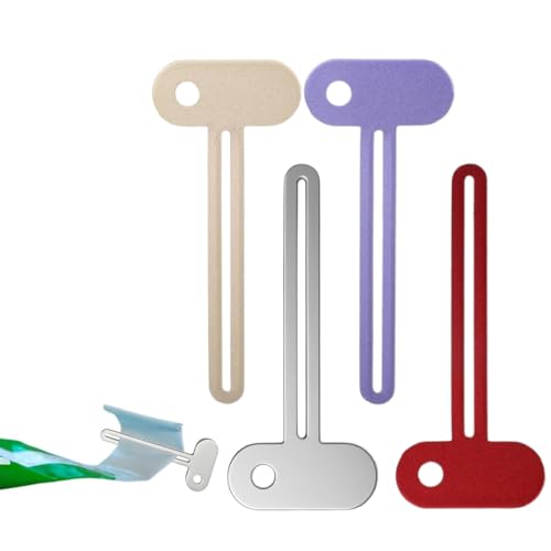 YAYNO 4 Pezzi Spremi Tubetti in Acciaio Inox a Forma di Chiave per Dentifricio, Tinta Capelli e Vernice