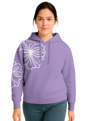 Image of HELLCAT Trendy Cotton Blend Hoodie for Women | Stylish Winter Hooded Sweatshirt for Women