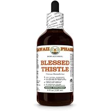 Blessed Thistle Cnicus Benedictus Dry Leaf, Stem and Flower Glycerite, Made in Hawaii, Raw Materials, All Natural, Vegan, Lab Tested Alcohol-Free Liquid Extract - 4 fl.oz