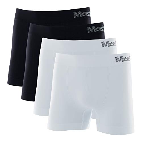 Kit 4 Cuecas Boxer Mic S/Cost, Mash, Masculino, Preto/Preto/Branco/Branco, M