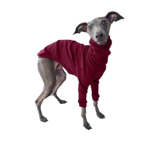 Veste à col roulé extensible d'exception pour lévriers et whippets XXL rouge