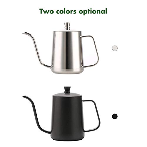 Chaleira de café WooDlan, 600 ml, chaleira de café, cafeteira de aço inoxidável com alça de presente
