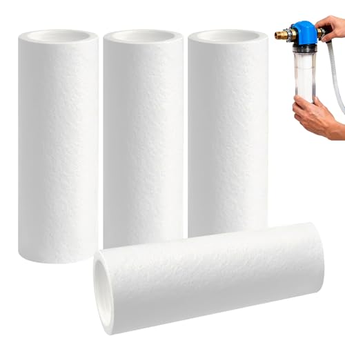 4 Stück 80 µm Ersatzfilter für Grünbeck Wasserfilter FS 1\", PP-Baumwolle, ohne Schutzglocke, Kompatibel mit FSV/Boxer K/KD, Hauswasserfilter Ersatz Kerzenfilter für Grünbeck Geno Feinfilter FS 1