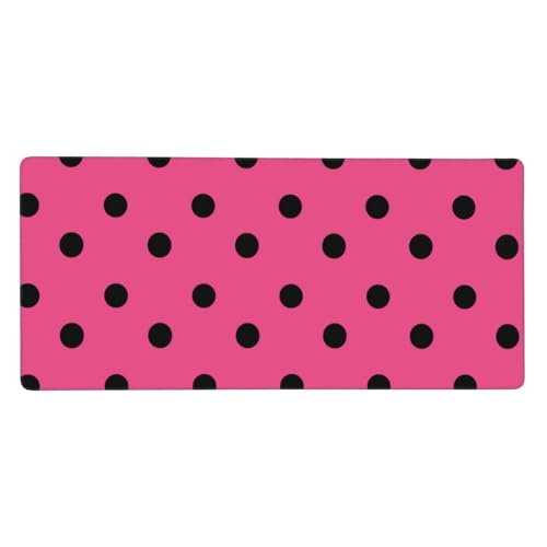 Grand tapis de souris de jeu rose à pois sous-main bureau PC