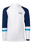 JUJA Badeshirt für Kinder, mit UV-Schutz - Schwimmshirt aus recycelten PET-Flaschen - Schutzkleidung/Badebekleidung für Jungen & Mädchen - Mit kurzen & langen Ärmeln - Weiß - 134-140cm
