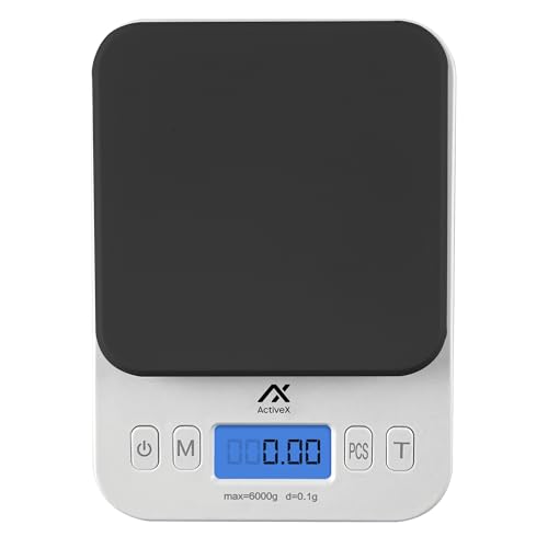 Image of ActiveX (Australia) Quanty Smart Food Scale Accurate Digital Kitchen Scale Measures | Grams and Ounces 6kg / 13lbs Max Limit| 0.1g Accuracy| Backlit Display
