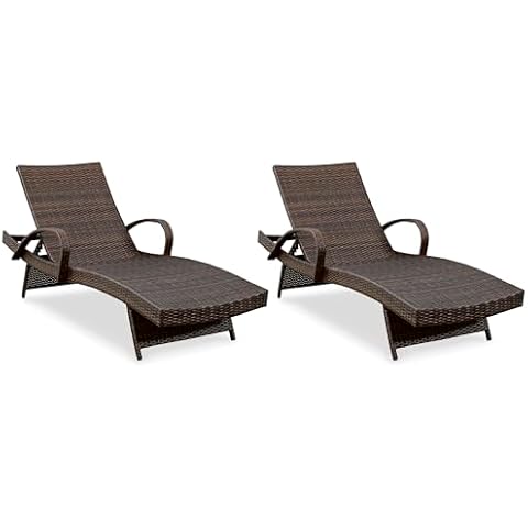 Ashley Outdoor Kantana 2 Piece Patio Wicker Chaise Lounge Set Cover