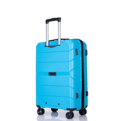 Luggage Sets, Suitcase with Wheel PP Luggage Sets Lightweight Suitcase with TSA Lock, Suitcases PP Material Durable Travel Luggage, 3-Piece Set (20/24/28) (Blue)2