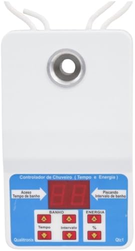 Temporizador Economizador Para Chuveiro QTC1 Qualitronix Economia de Água e Energia | Bivolt | Até 7.500W | Compatível com Chuveiros Mecânicos