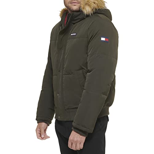 Image of Tommy Hilfiger Men's Arctic Cloth Quilted Snorkel Bomber Jacket (Standard and Big & Tall)