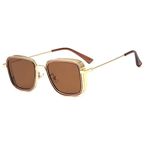 MYSNKU Kabir Singh Steam punk Square glasses Men's Aviator Sunglasses UV400 (T48-CHA SE) Cover