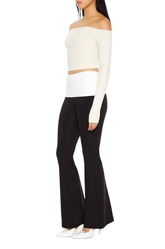 Forever 21 Women's Rhinestone Angel Flare Pants3