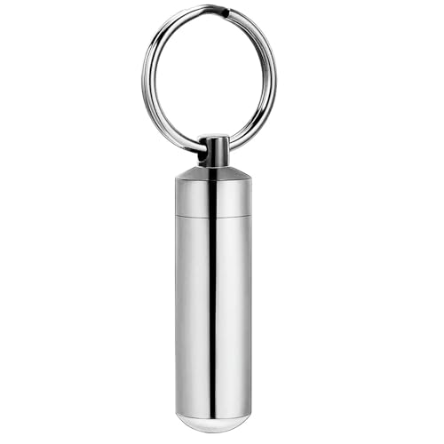 Collier d'urne cylindrique pour cendres et porte-clés souvenir en acier inoxydable pour homme femme