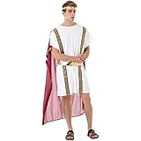 Roman Emperor Men's Halloween Costume - Julius Caesar & Greek Toga King Robe (XX-Large)