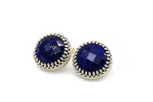 Boucles d'oreilles bleues pour femme en lapis-lazuli avec boîte de luxe incluse