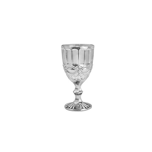 Lyor CONJUNTO 6 TAÇAS PARA ÁGUA VIDRO LIBÉLULA 325ml CINZA METALIZADO