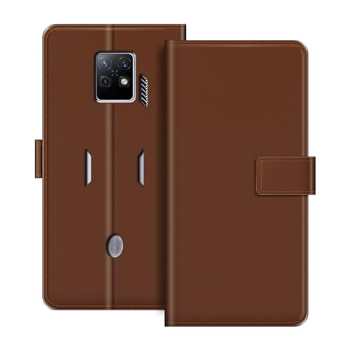 ESACMOT ���U�[�E�H���b�g�P�[�X ZTE Nubia Red Magic 7S Pro �Ƃ̌݊������� �J�[�h�z���_�[���X�^���h�t���蒠�^�P�[�X�A�}�O�l�b�g���J�A�ϏՌ��t�H���I�A�J���t���ȃf�U�C�� (��)