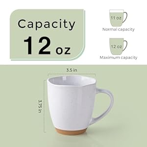 AmorArc 12oz Ceramic Coffee Mugs set of 6, Stylish Coffee Mugs with Rustic Terracotta Underside for Man, Woman, Dad, Mom, Suitable for Latte/Cappuccino/Milk/Cocoa. Dishwasher&Microwave Safe, White AmorArc 12oz Ceramic Coffee Mugs set of 6 Stylish Coffee Mugs with Rustic Terracotta Underside for Man Woman Dad Mom Suitable for LatteCappuccinoMilkCocoa DishwasherMicrowave Safe White