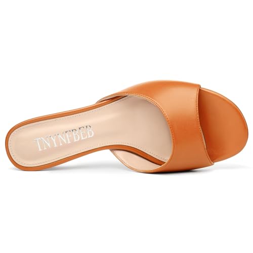 Image of TNYNFBEB Womens Low Kitten Heel Open Toe Sandals Mules Shoes Slingback Prom Party Dress Summer 1.4 Inches Heels