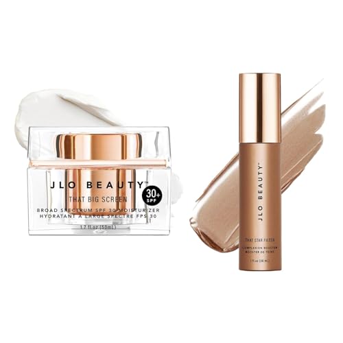 JLO Beauty Protect & Glow Duo – SPF 30 Moisturizer + Complexion Booster – Hydrating Daily Sunscreen with Radiance-Enhancing Face Primer for Smooth, Luminous Skin