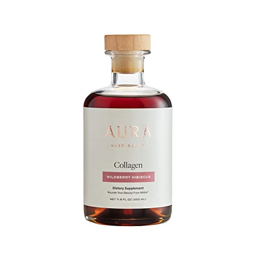 Aura Inner Beauty - Natural Beauty-Boosting Marine Collagen Elixir | Sustainable, Bio-Available, Clean Beauty (Wildberry Hibiscus - 11.8 fl oz | 350 ml)