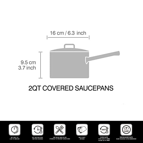 image for Cook N Home Stainless Steel Saucepan, 2QT, Steel