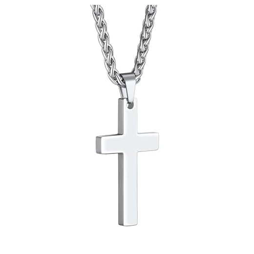 PROSTEEL Anpassa tillgängligt, män/kvinnor kors hänge halsband med kedja 55 + 5 cm, 18 K guldpläterad/316L rostfritt stål (skicka presentförpackning) e rostfritt stål, colore: 03-steel, cod. PSP2525G