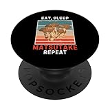 Retro Eat, Sleep Matsutake Repeat, seta matsutake vintage PopSockets PopGrip Intercambiable