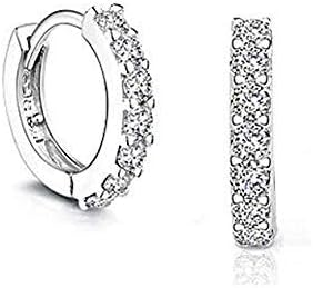 KUKSHYA Stylish 92.5% Pure Sterling Silver Hoops Bali Earrings pair With White American Diamond Cz for Girls, Babies or boys (Small Size)