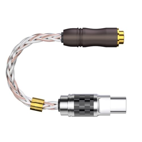 Adaptador tipo C a jack de sonido claro con cable de 9 cm 6
