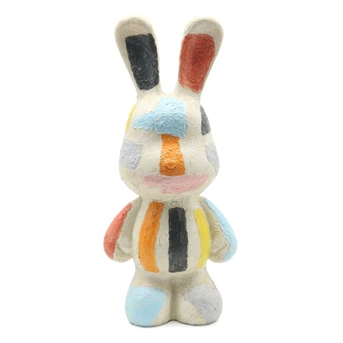 Lukitas 14'' Colorful Bunny Statue Resin Garden Decor
