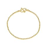 Pulsera Elegante para Mujer, Pulseras con dijes de Oro Amarillo de 18 Quilates para Mujer, Pulsera de Bolas facetadas de Oro Amarillo