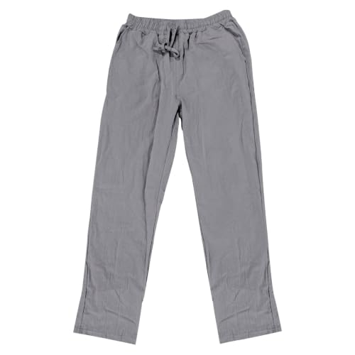 Pantalon de loisirs homme lin coupe ample décontracté uni