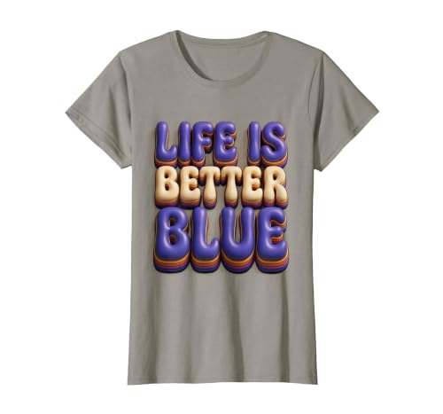 Life Is Better Blue Blueberry Design T-Shirt, Women, Slate Grey, Medium