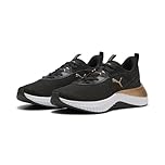 PUMA Women's Softride Sera Sneaker, PUMA Black/PUMA Gold, 9 US