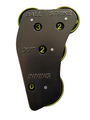 Team3 Umpire Clicker Indicator Baseball Pitch Counter 4-Dial Ball Strike Softball Metal Black
