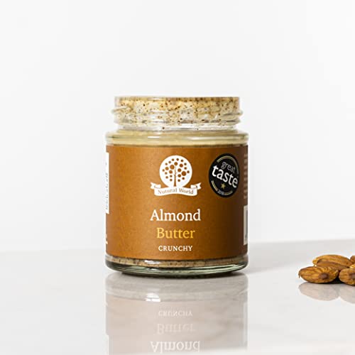 Nutural World - Crunchy Almond Nut Butter (1kg) Great Taste Award Winner - 100% Pure - Single Ingredient *** New Packaging ***