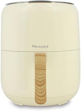 MENASTYL - Friteuse sans huile à air chaud Colorama - Crème - sans PFAS - 4.5L - 8 programmes - Température jusqu'à 200°C - Minuterie 1 heure - Panier et grille compatibles lave-vaisselle - 6025004