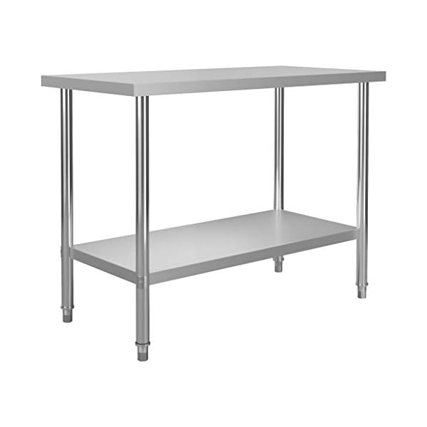 vidaXL Küche Arbeitstisch mit Aufsatzboard Gastronomie Aufsatzbord Regal Edelstahlaufsatz Gastro Edelstahltisch… – Bild 6