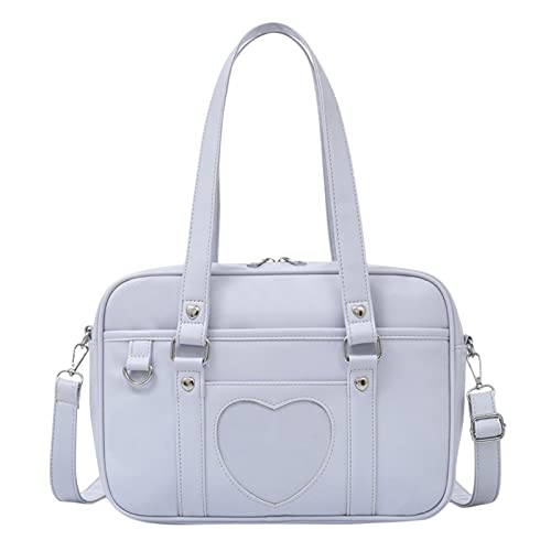 basisago Sac Kawaii, Sac À Main JK, Sac À Main D'école Imprimé Coeur Grand, Cartables pour Lolita Comic DIY Cosplay Adapté À La Vie Quotidienne, À La Vie De Retour À L'école Cover