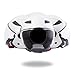Casco Jet per Scooter Moto Casco Demi Jet DF72 Uomo Donna Unisex, Visiera Lunga, Sferica Antigraffio Antiappannamento Omologato Europa ECE 22 05 • BIANCO PERLA • TAGLIA M