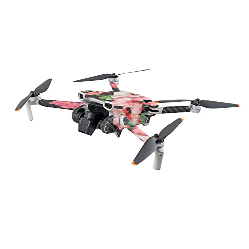 Image of MightySkins Carbon Fiber Skin Compatible with DJI Mini 3 - Hibiscus | Protective, Durable Textured Carbon Fiber Finish | Easy to Apply | Made in The USA