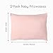 100% Cotton Toddler Pillowcases, 2 Pack Muslin Baby Pillow Cases, 13x20 Toddler Pillowcase, Compatible with Baby Pillows for Sleeping for Newborn, Oeko TEX Standard 100 (Floral + Pink Pillow Cases)