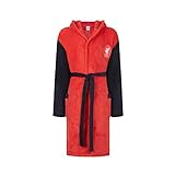 Liverpool F.C Herren-Bademantel mit Kapuze, LFC Fleece, Größe S bis 3XL, rot, S
