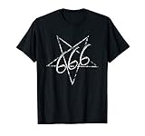 Cooles Pentagramm Antichrist 666 Shirt im distressed Look. Perfektes Lucifer Shirt für Bandmitglieder. Angesagtes Satanic Shirt