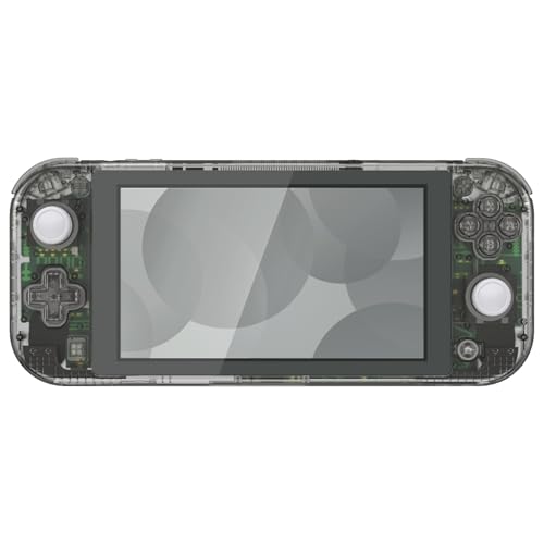 Image of eXtremeRate Crystal Clear Black DIY Replacement Shell for Nintendo Switch Lite, NSL Handheld Controller Housing w /Screen Protector, Custom Case Cover for Nintendo Switch Lite [Controller NOT Included]
